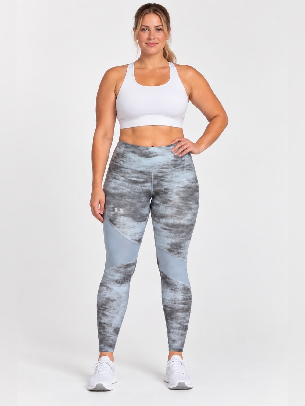 Under Armour Heatgear Compression Women’s Gray and Light Blue Marbled Leggings